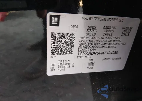 2021 Cadillac Xt5 Awd Premium Luxury from USA, damaged, VIN 1GYKNDRS0MZ104960